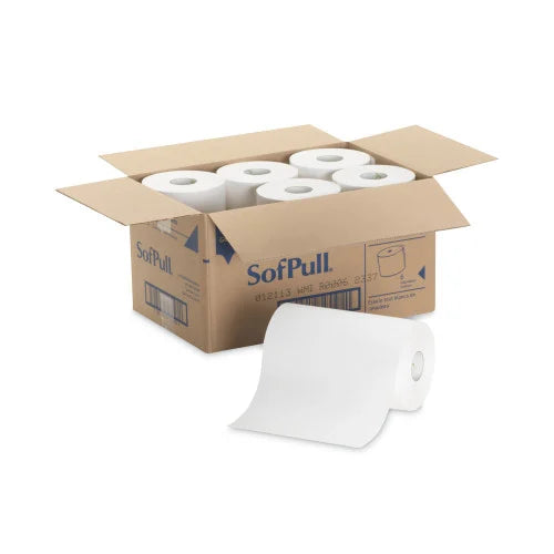Georgia Pacific Professional Hardwound Paper Towel Roll, Nonperforated, 1-Ply, 9" x 400 ft, White, 6 Rolls/Carton (26610)